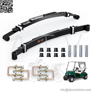 Golf Cart Rear Heavy Duty 4-Leaf Spring Kit with Bushings & Sleeves Kit for EZGO TXT Golf Cart 1995-2013