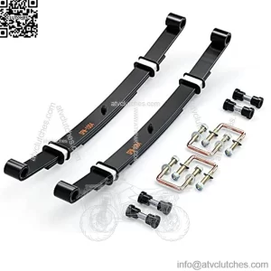 Rear Heavy Duty 3-Leaf Springs Kit with Bushings & Sleeves for EZGO TXT Golf Cart 1995-2013
