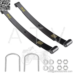 Heavy Duty Rear Spring Kit for EZGO RXV 2008-up Golf Cart, Dual Action 2 Leaf Spring with Bushings Sleeves U Bolts, OEM# 603498 604494