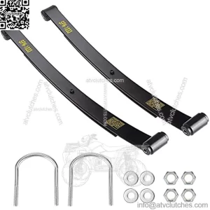Heavy Duty Dual Action Rear (2-Leaf) Leaf Springs Set with Bushing Kit U Bolts Nuts Fits EZGO RXV Golf Cart 2008 & Up, 2-Pack