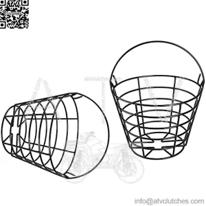 Metal Golf Ball Basket Container Golf Ball Bucket Holder with Handle (Golf Balls NOT Include) - 2 PCS