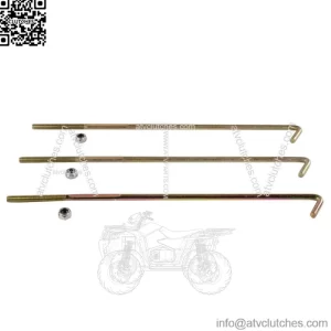 Set of 3 Battery Hold Down Rod J-Bolt & Nut 2008+ Electric EZGO RXV Golf Cart