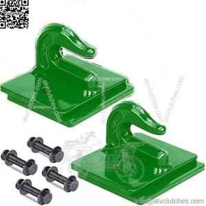 Tractor Bucket Hooks 3/8" (2 Pack),Max 15,000 lbs, Bolt On Hooks for Tractor Bucket,Heavy Duty Grab Hook Tow Hook,Indispensable Tractor Bucket Accessories for Rv,Utv,Truck,Dark Green