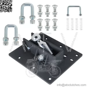 Black Over Bed Folding Ball Gooseneck Trailer Hitch 61052 with 2-5/16-Inch Ball