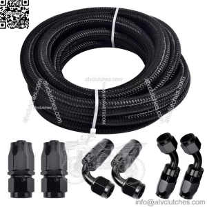 Cross-border hot-selling car modification AN6 black braided nylon tubing oil cooling connector set 3.6m/6m