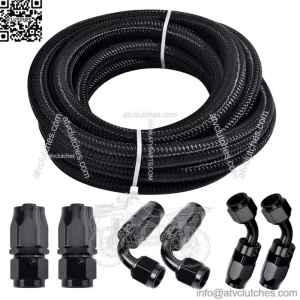 Cross-border hot-selling car modification AN8 black braided nylon oil pipe oil cooling connector set 3 meters / 6 meters