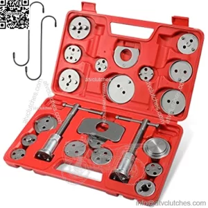 26 Pieces Brake Caliper Tool,Universal Disc Brake Caliper Wind Back Tool and Piston Compression Sets,Heavy Duty Brake Caliper Compression Tool Caliper Piston Tool (Red)