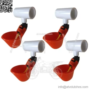 (4) AUTOMATIC WATERER DRINKER CUPS & 1/2" PVC TEE FITTING CHICKEN WATER POULTRY