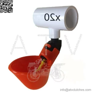 Twenty (20) Automatic Waterer Drinker Cups and PVC Tee Fitting Chicken Poultry