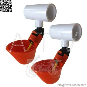 (2) AUTOMATIC WATERER DRINKER CUPS & 1/2" PVC TEE FITTING CHICKEN WATER POULTRY