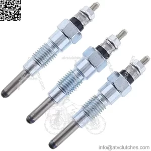 3PCS Glow Plugs M811937 MIU802457 for John Deere X495 X595 X740 X744 X748 X749 X750 X754 X758 1435 1023E 1025R 1026R 2025R 2026R 2305 2320 2030A 850D 855D Yanmar Engine 3TNV76 3TNM74 3TNV70