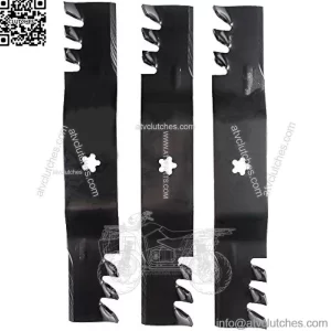 561738XB 3 Blade Commercial Mulching Set for 54" Cut Craftsman, Husqvarna, Poulan s 532187255, 187254, 187255, 187256, Replaces OEM no. 32187255, 532187256, Black