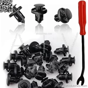 100PCS Bumper Fender Clips, 10mm Fender Liner Clip Compatible with Honda CR-V Accord Civic Acura, 1PCS Fastener Remover 91503-SZ3-003