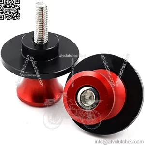 2pcs M10 X1.25 Motorcycle Swing arm Sliders Spools, Fit with Kawasaki Z750 Z750S Z750R Ninja 250 300 400 650 KLE650 ZX10R ER-6N Versys 1000 Yamaha FZR 1000/600R/400 (Red)