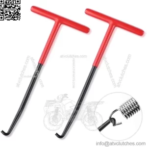 2PCS Motorcycle Exhaust Spring Puller Tool,T Handle Exhaust Hanger Removal Tool for Exhaust,Seat,Tank Retainers,Side Bracket Springs Removal & Installation,Universal Motorcycle Accessories