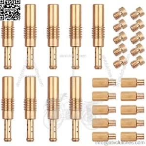 30PCS Carburetor Main Jet Slow Pilot Jet Kit, Include 20pcs Main Jets and 10pcs Slow Pilot Jet, Brass Car Accessories Replacement Main Jet Carburetor Jet for Motorcycle Kart ATV