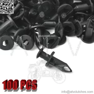 100pcs Fender Clips Body Rivets for Polaris Ranger TRX 400EX RZR XP 1000 Honda (For: More than one vehicle)