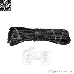 Synthetic winch rope, carbon color, 6mm diameter, 15 meters