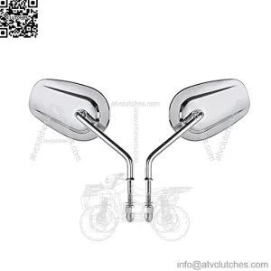 Harley 8mm Teardrop Rearview Mirrors Compatible with Harley davidson Road King CVO Road Street Tri Glide Freewheeler Street XG500 XG750 Sportster XL883 1200 Softail Street Bob (Sliver)