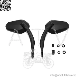 Black Motorcycle Rear View Side Mirrors For Harley Davidson Road King Road Glide