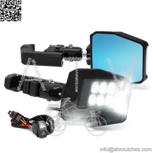 UTV Rear View Side Mirrors w/ LED for 1.75" to 2" Roll Bar Polaris RZR Can-Am X3 (For: More than one vehicle)