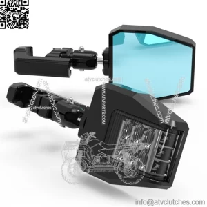 UTV Rear View Side Mirrors w/Spot Light 1.75"-2" Roll Bar for Polaris RZR (For: More than one vehicle)