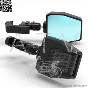 Smoke Rear Side View Mirrors w/Lights for 1.75"-2" Roll Bar ATV UTV RZR (For: More than one vehicle)