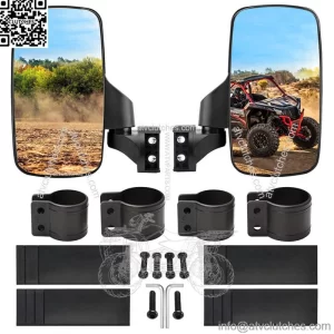 Rear View Side Mirrors For 1.75"-2" Polaris RZR Ranger 900 S XP 1000 Yamaha UTV