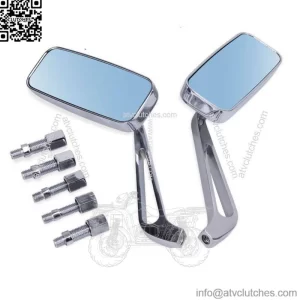 Rectangle Motorcycle Mirrors For Harley Cruiser Bobber Chopper Softail Sportster