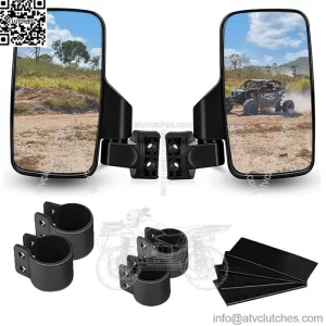 RZR UTV ATV Rear View Mirror Side Mirrors Set 1.75" 2" Roll Bar For Polaris 1000