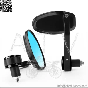 Universal 7/8" Motorcycle Bar End Side Mirrors For Honda Suzuki Yamaha Kawasaki