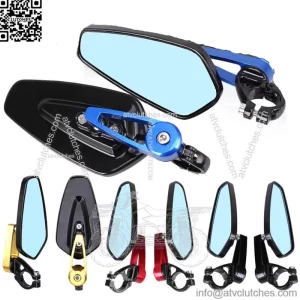 Universal Motorcycle 7/8" 22mm Handle Bar End Rearview Side Mirrors Aluminum 2X