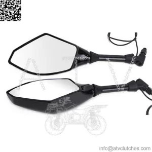 Universal Motorcycle Rear View Side Mirrors with LED Turn Signal Light For Honda