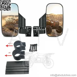 UTV ATV Side Mirror Rear View 1.75"-2" Roll Bar Cage For Polaris Kubota Yamaha