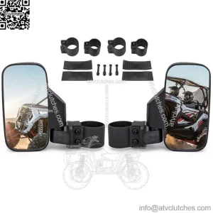 UTV Rear View Mirrors Set 1.75" 2" Bar Clamp for Polaris for Kawasaki for Can-Am