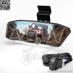 Rear View Center Mirror w/ LED Light For Polaris Ranger 1000 XP 900 500 570 Crew