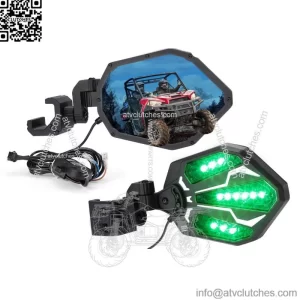 UTV Rear View Side Mirrors w/RGB Lights for Can-Am Defender Ranger 1000 900 570