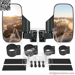 UTV Side Mirrors Rear View Mirrors For 1.75"-2" Polaris Yamaha