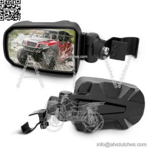 UTV Rear View Side Mirrors w/ Pro-fit Bar For Polaris Ranger 570 500 900 1000