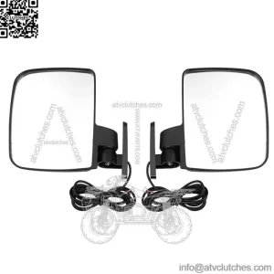2 pcs Golf Cart Side Mirrors w/ LED Turn Signal Light for Club Car DS EzGo TXT