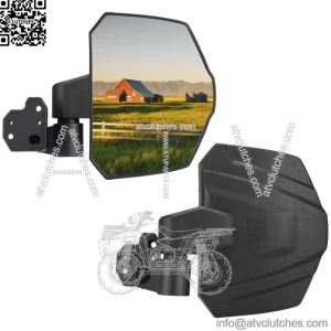 715002459 2PCS Left and Right UTV Side Mirrors For 2016-2022 Can Am Defender MAX