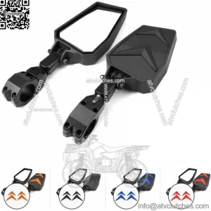 1.75"-2" UTV Side Mirrors Foldable Adjustable for Polaris RZR S 800 900 XP 1000