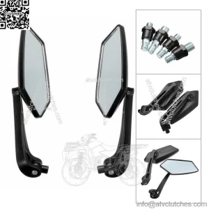 2X Rearview Mirror For Electric Motorcycle ATV Quad Scooter Parts With Screws