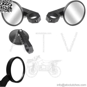 UTV Side View Mirrors Arsenal Pro Series Heavy Duty Military Grade Billet Aluminum with 1.75 Inch Clamps for Polaris RZR 900 XP 1000 Turbo Kawasaki Arctic Cat Wildcats
