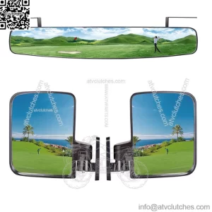 Golf Cart Side Mirrors & Panoramic Rear View Mirror for Yamaha EZGO Club Car