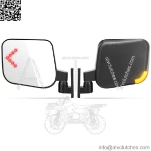 Golf Cart Side Rear View Mirrors W/ LED Turn Signal for YAMAHA EZGO Club Car