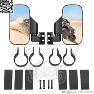 UTV Rear View Side Mirrors Set For Polaris Ranger RZR XP Crew 570 800 900 1000