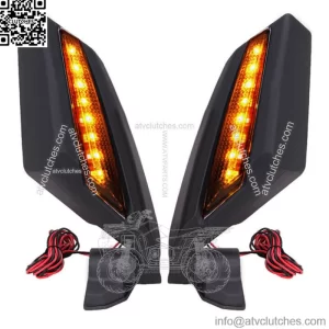 LED Light Rear Racing Side Mirrors For Can Am Maverick X3 Max Turbo R 2017-2024