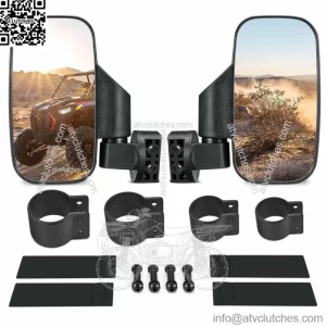 UTV Side Mirrors Rear View Mirrors For 1.75"-2" Polaris RZR Yamaha