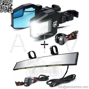 1.75"-2" Roll Bar UTV Rear View Center & Side Mirrors for Can-Am Maverick X3 MAX